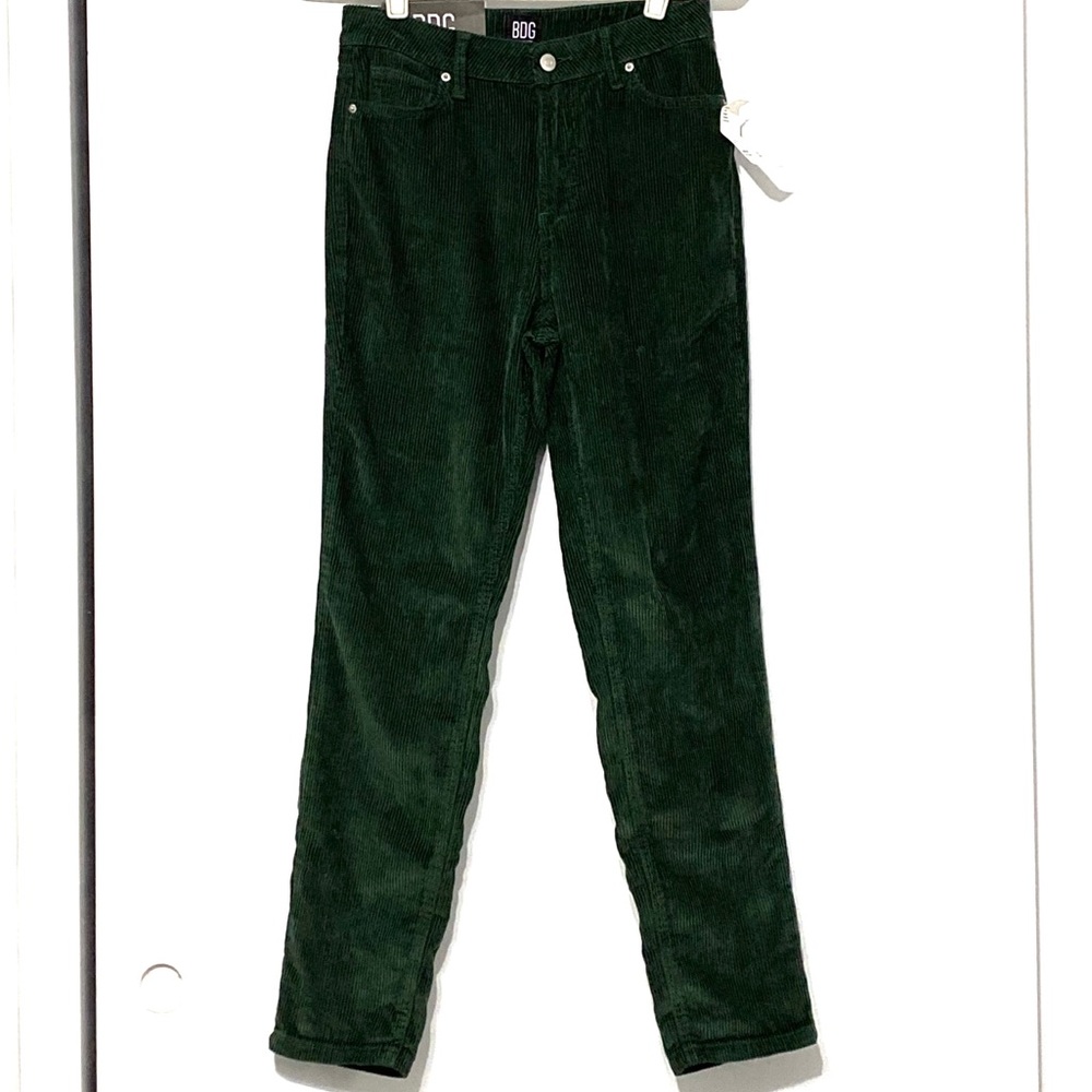 BDG Green Corduroy Mom High-rise